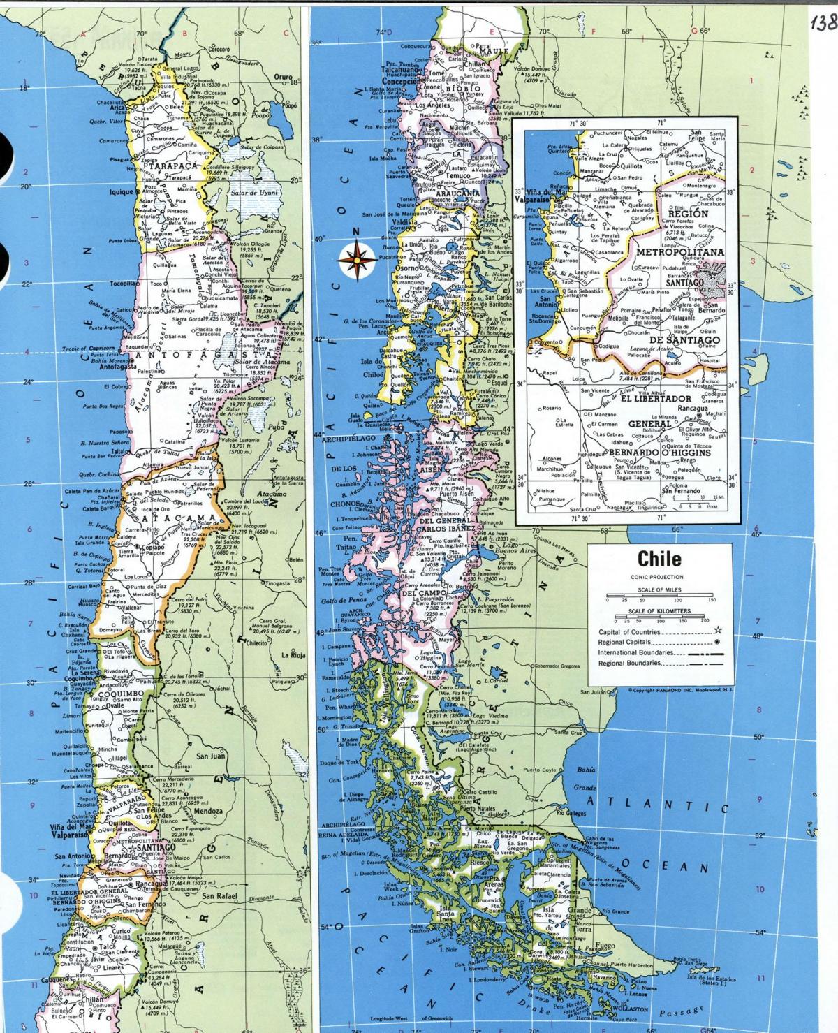 Bản đồ, chi tiết Chile