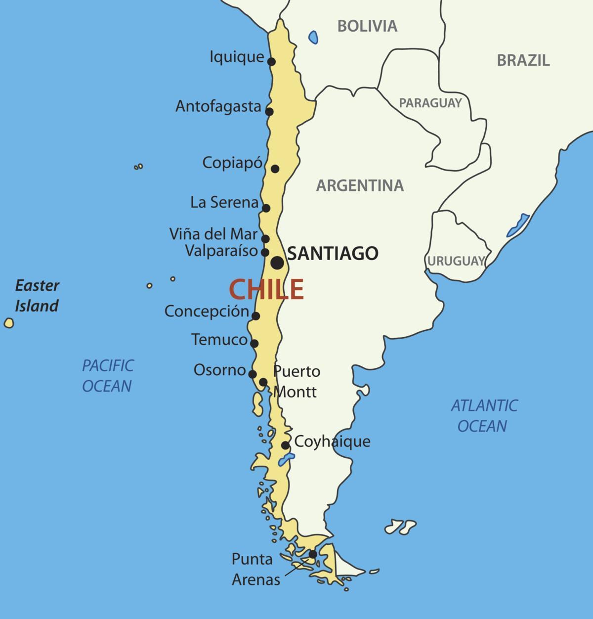 Bản đồ của Chile nước