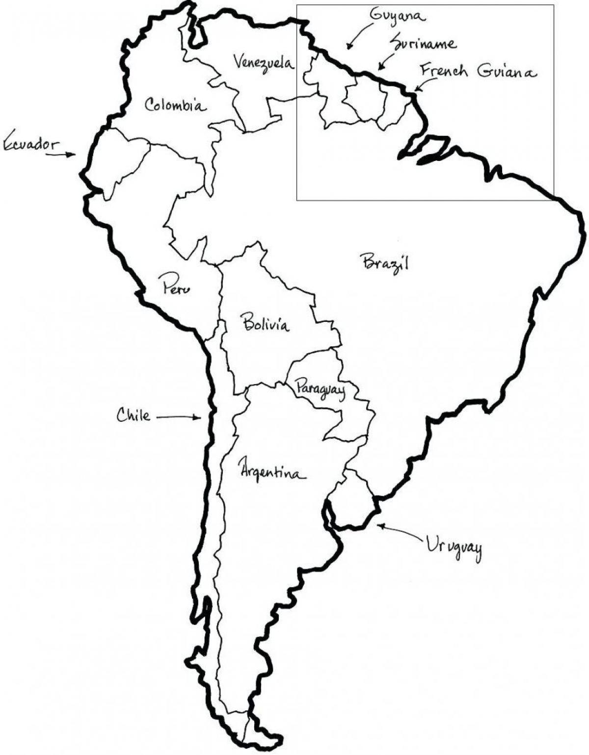 Bản đồ của Chile outlin