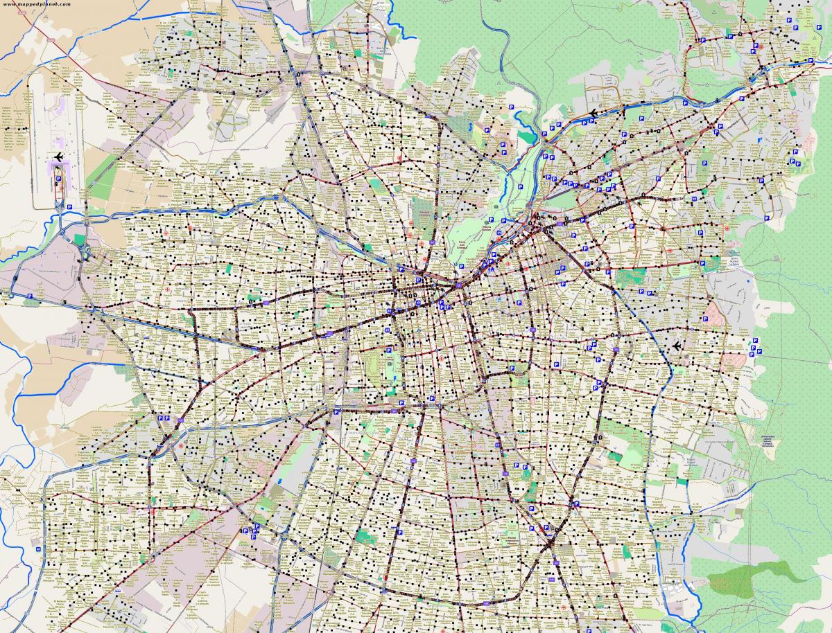 bản đồ thành phố santiago Chile