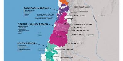 Chile nước rượu bản đồ