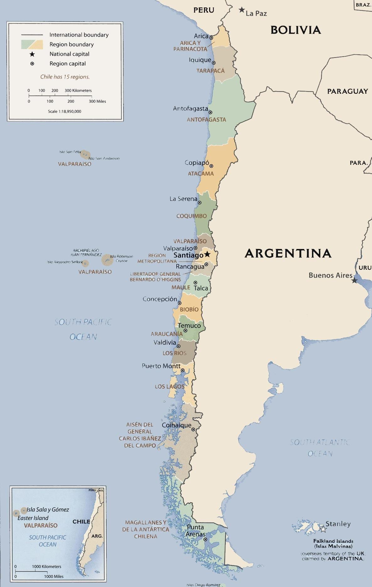 Bản đồ của chính trị Chile