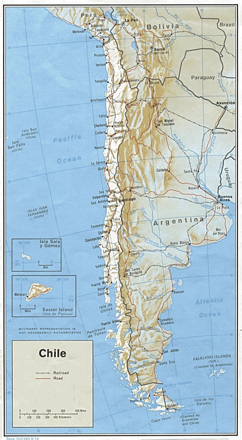 Chile bản đồ đường sắt