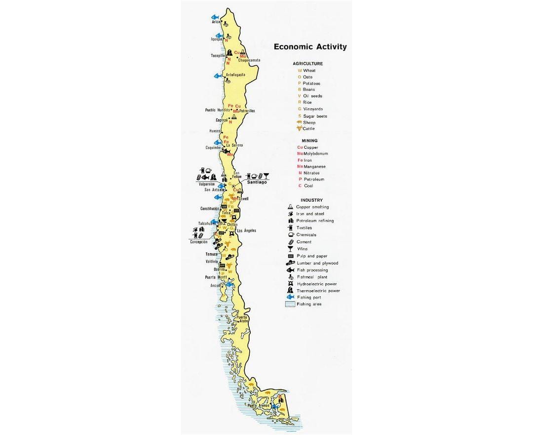 Bản đồ của Chile cổng