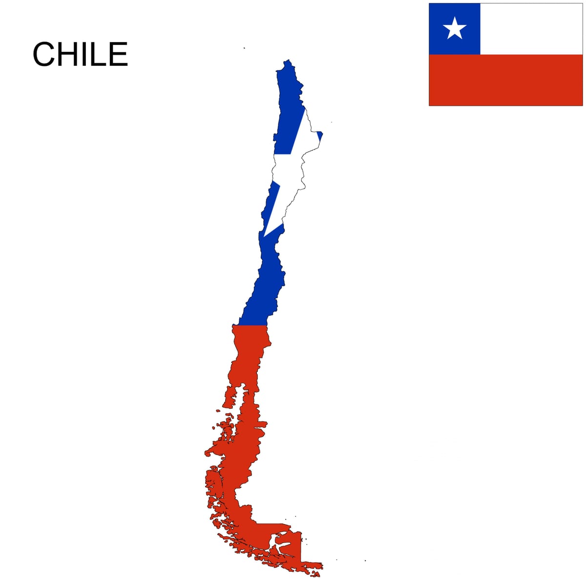 Chile bản đồ cờ