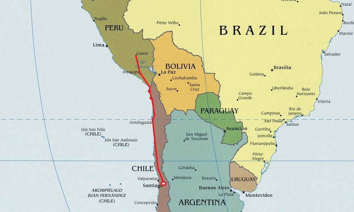 Bản đồ của bắc Chile