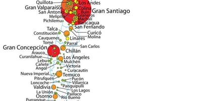 Chile mật độ dân bản đồ