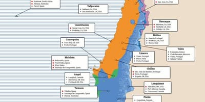 Bản đồ của Chile khí hậu