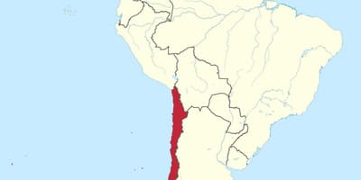 Chile trên nam mỹ bản đồ
