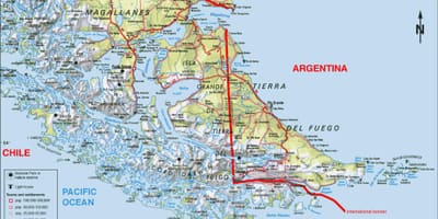 Nam Chile bản đồ