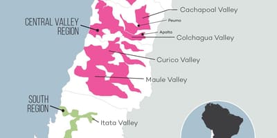 Bản đồ của trung tâm thung lũng Chile